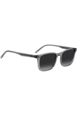 Grey-acetate sunglasses with silver-tone core wire