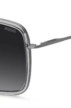 Grey sunglasses with double bridge