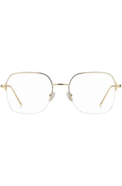 Half-rim gold-tone optical frames with embossed logo