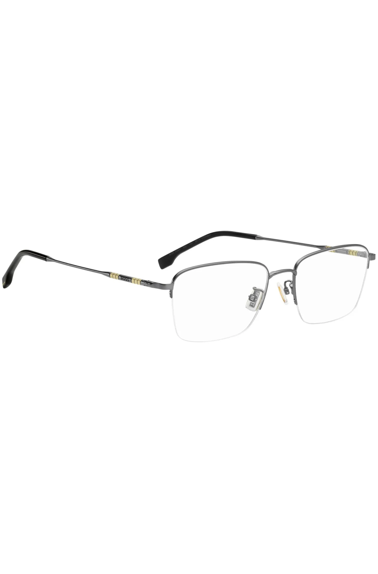 Half-rim optical frames with tubular temples