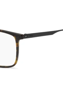 Havana-acetate optical frames with black-steel temples