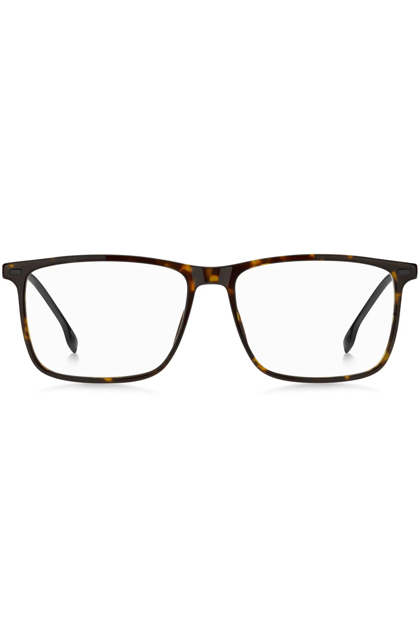 Havana-acetate optical frames with black-steel temples