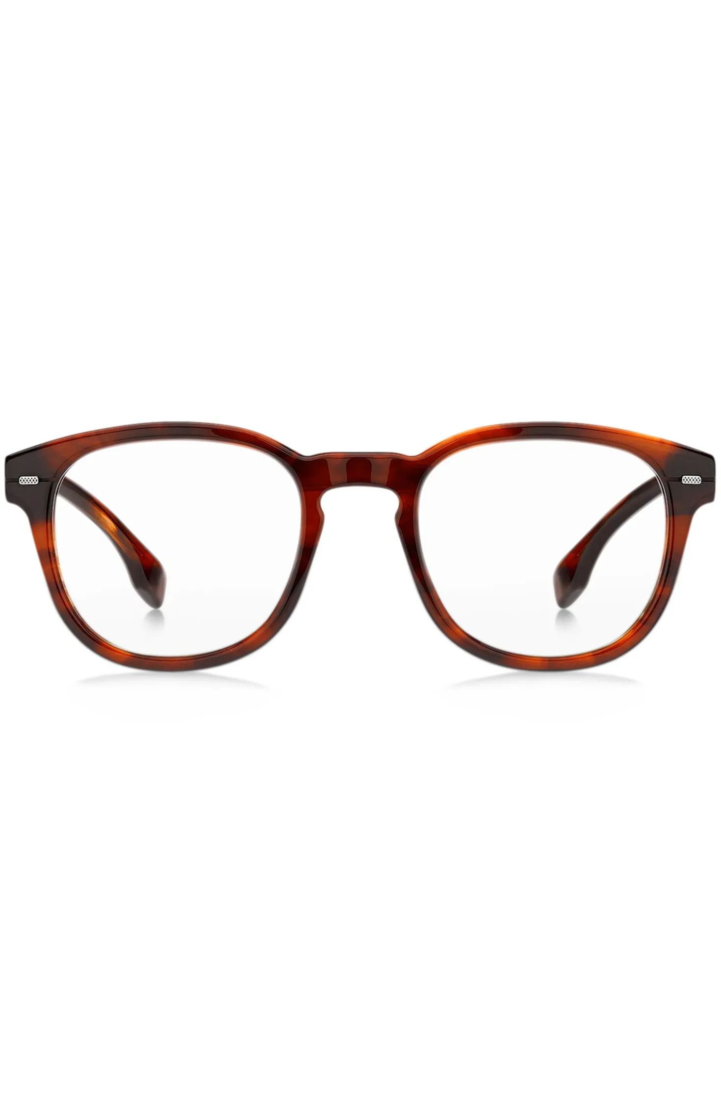 Havana-acetate optical frames with metal rivets