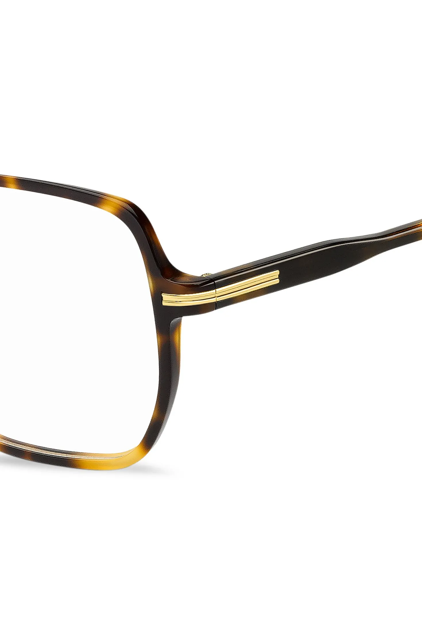 Havana-acetate optical frames with rose-gold-tone detail