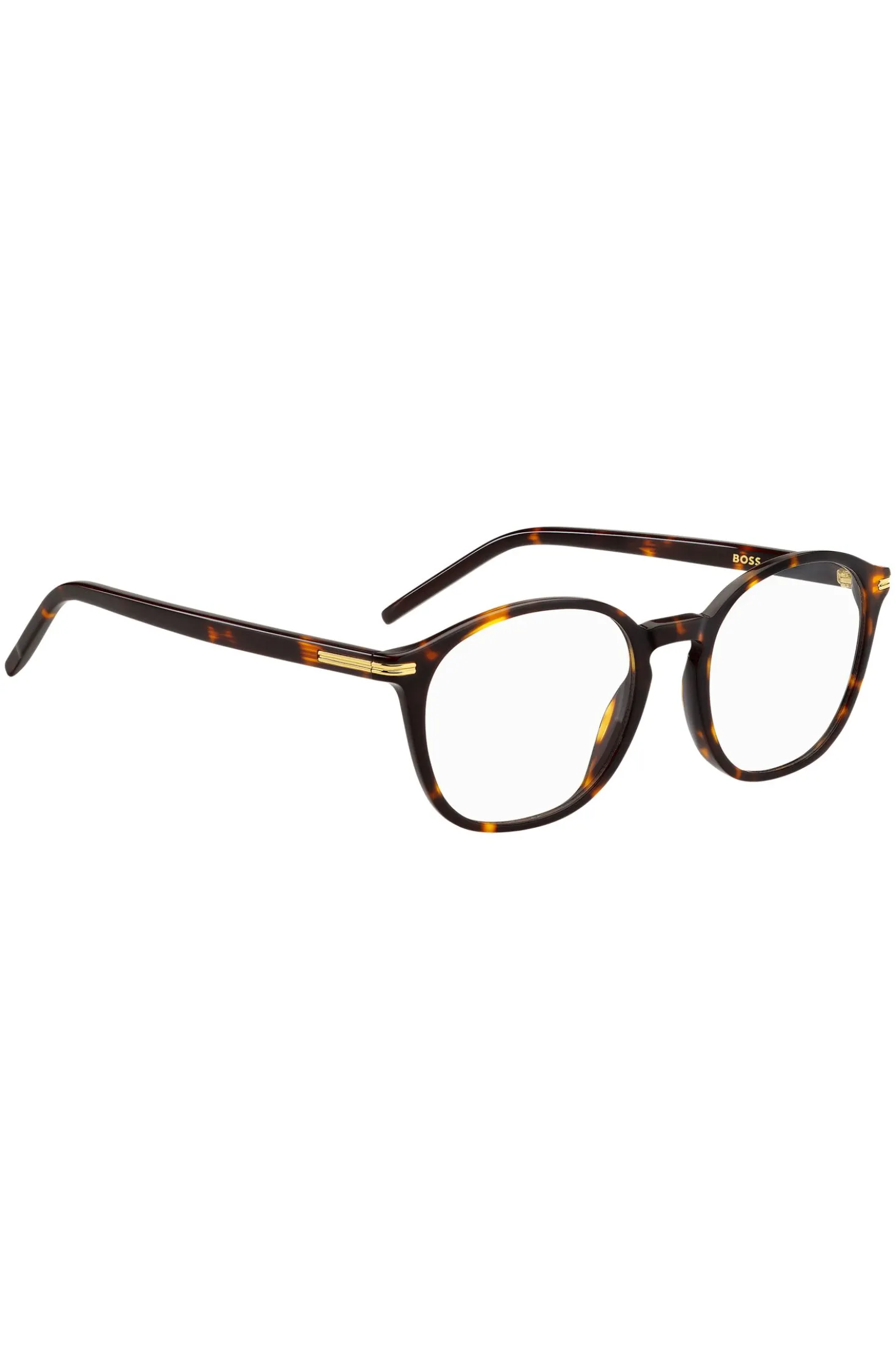 Havana-acetate optical frames with gold-tone hardware