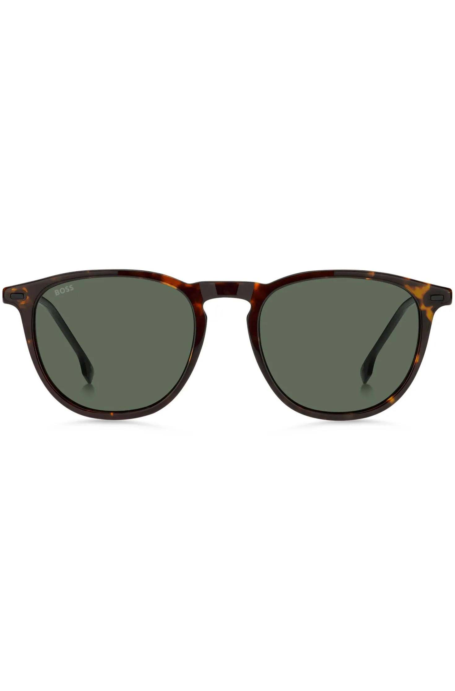 Havana-acetate sunglasses with steel temples