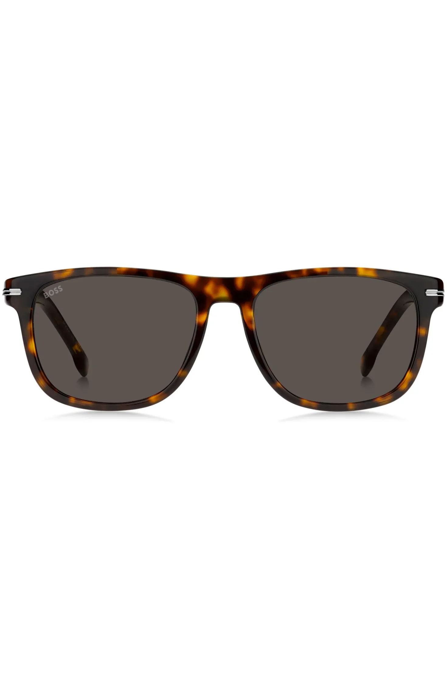 Havana-acetate sunglasses with silver-tone hardware