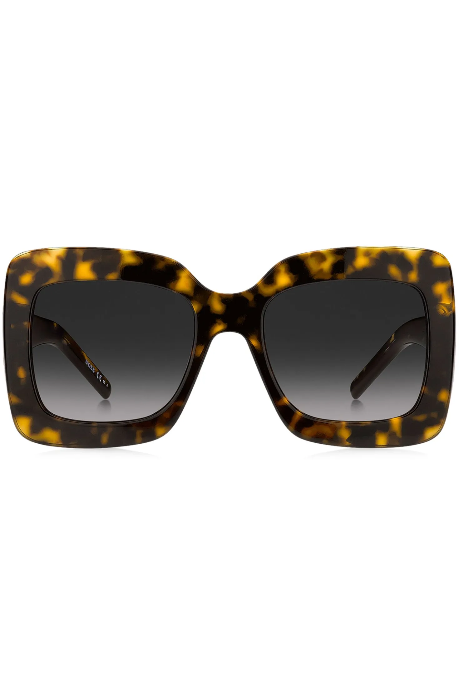 Havana-acetate sunglasses with signature hardware