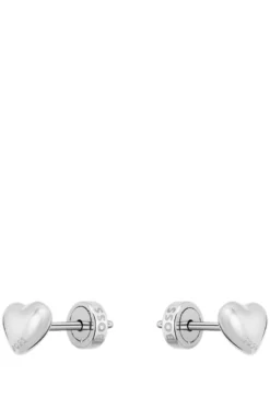 Heart-shaped stud earrings in stainless steel