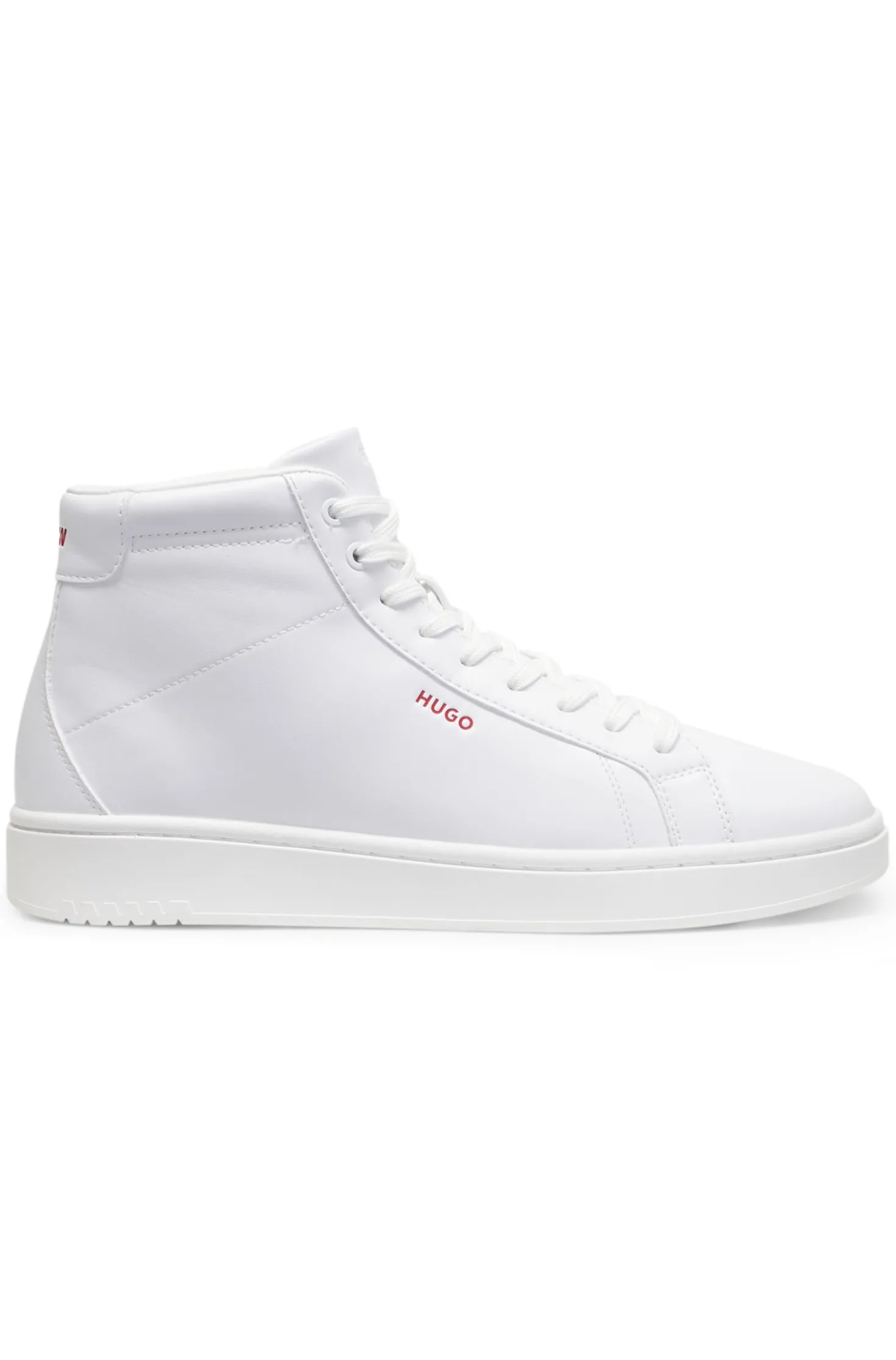 High-top trainers in faux leather