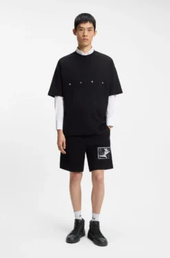 High-top trainers in faux leather