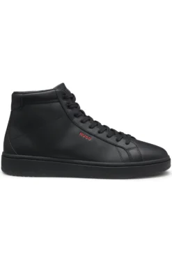 High-top trainers in faux leather