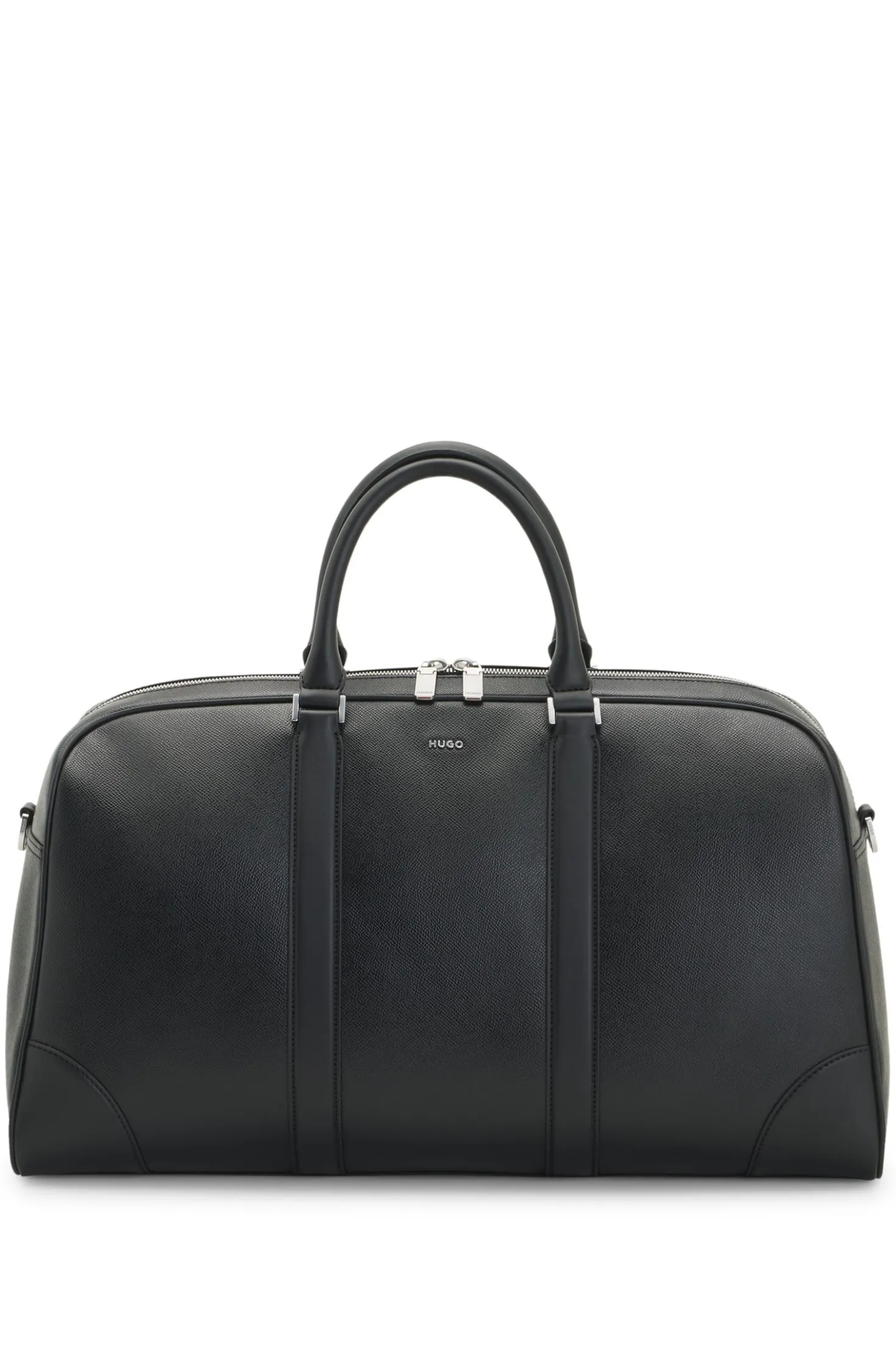 Holdall with silver-tone hardware