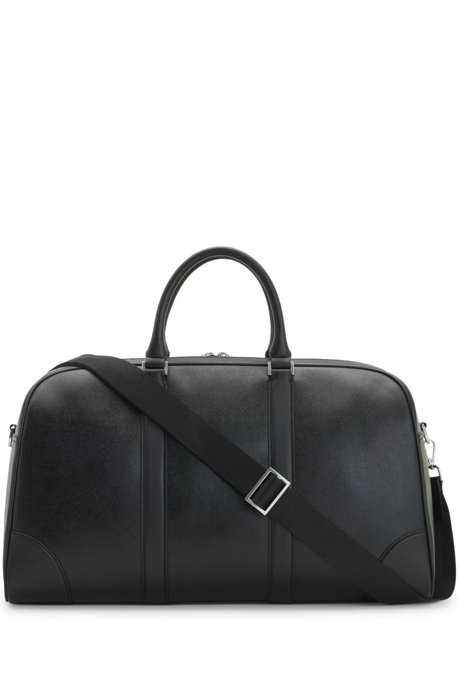 Holdall with silver-tone hardware