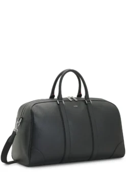 Holdall with silver-tone hardware