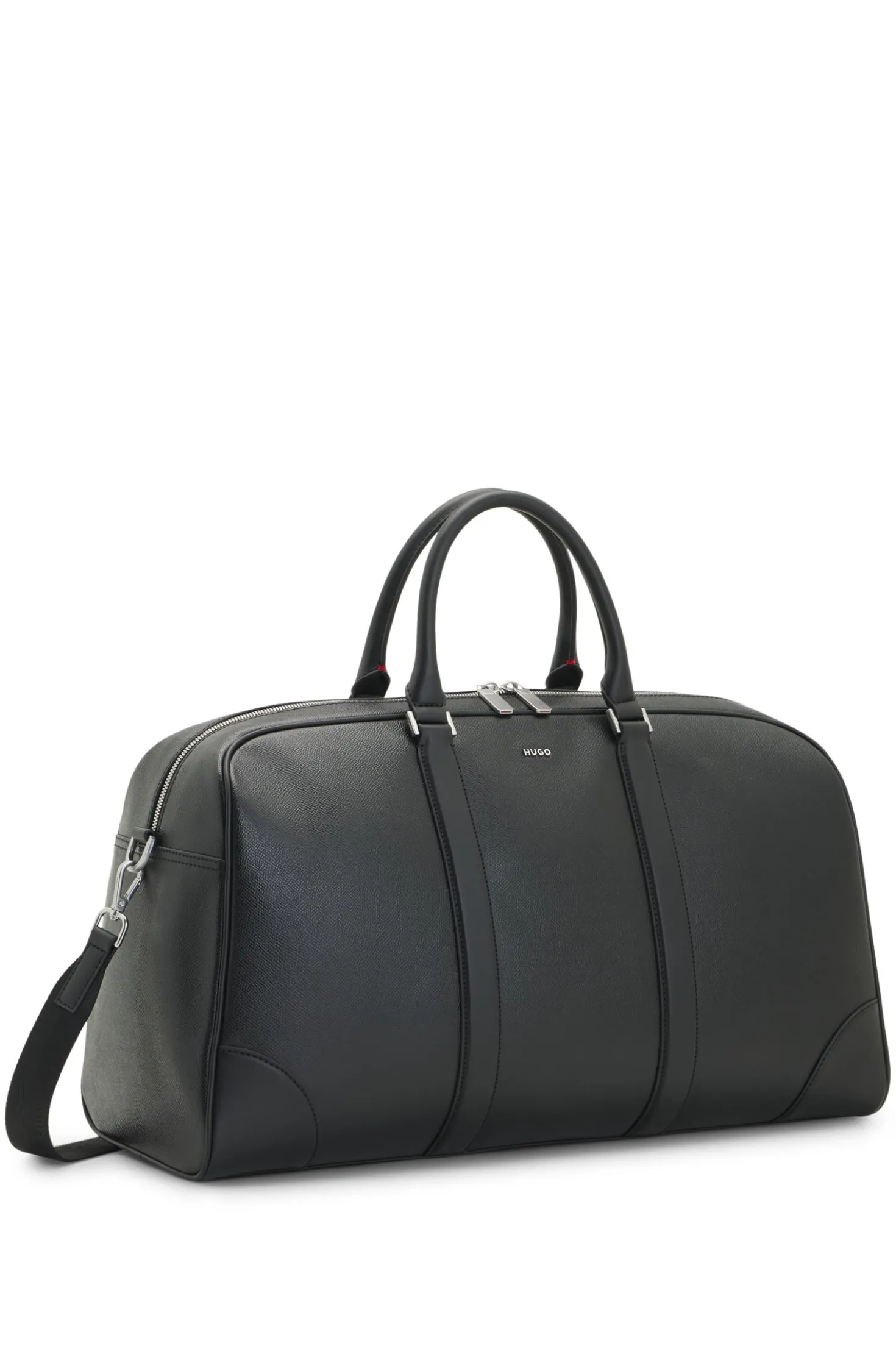 Holdall with silver-tone hardware
