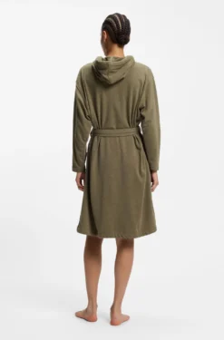Hooded bathrobe in cotton jersey with Double B monogram