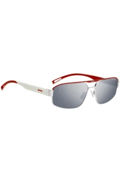 HUGO Eyewear Wrap-style sunglasses in white and red