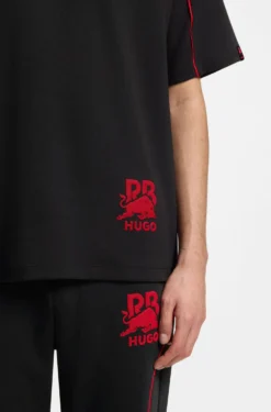 HUGO x RB cotton-blend T-shirt with contrast piping