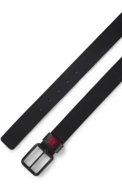 HUGO x RB Italian-leather belt with bull motif