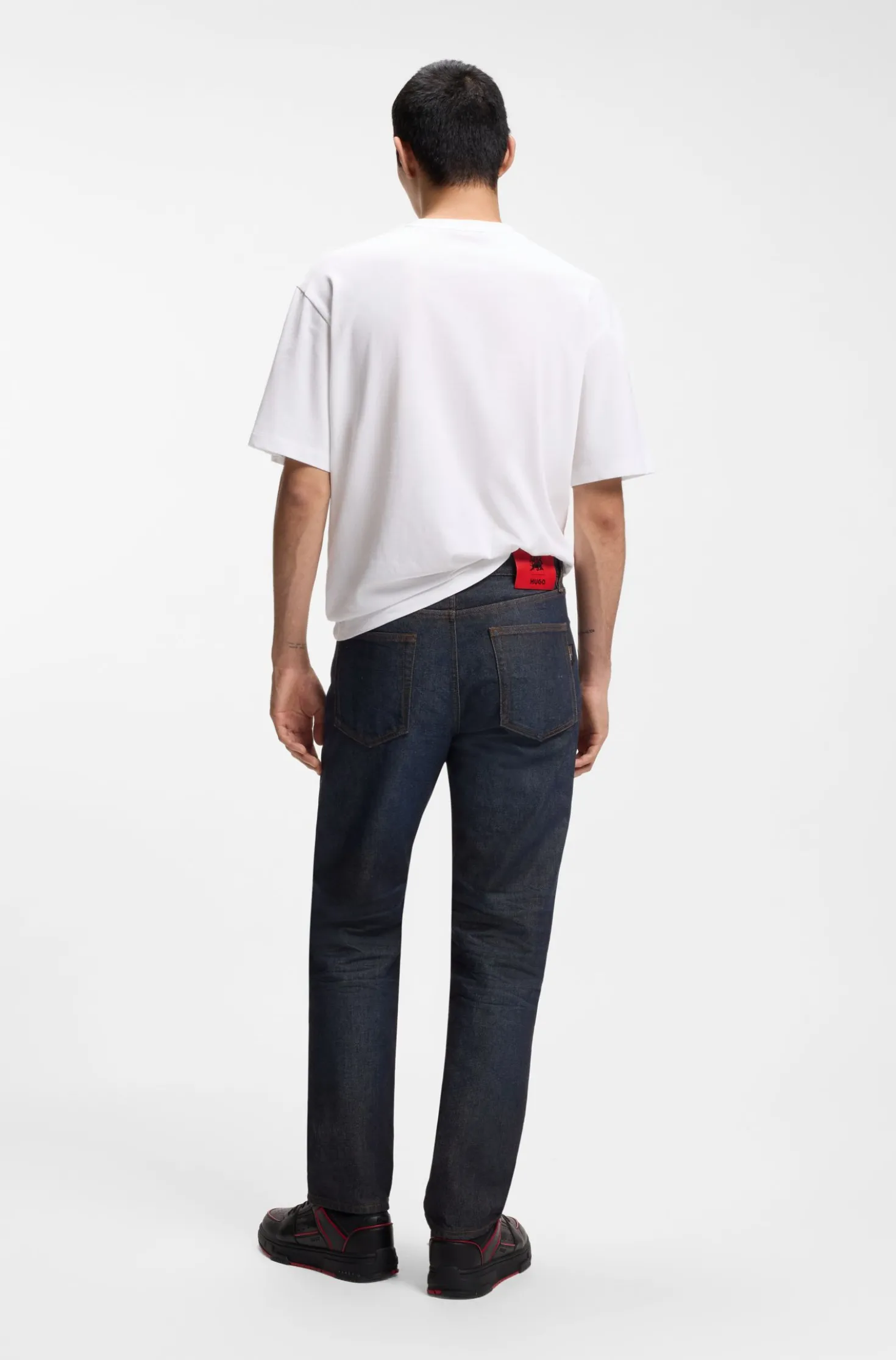 HUGO x RB regular-fit jeans in blue denim