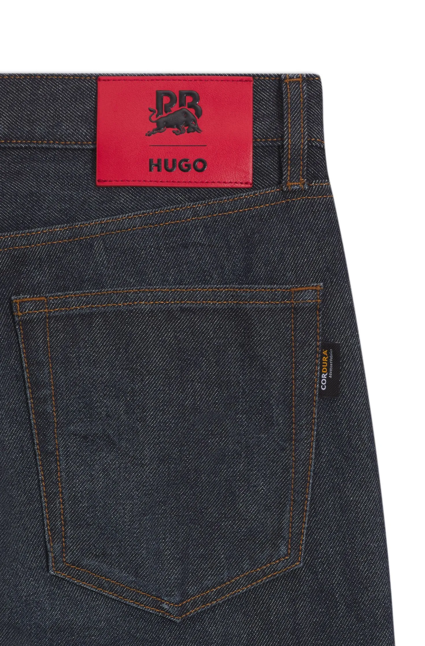 HUGO x RB regular-fit jeans in blue denim