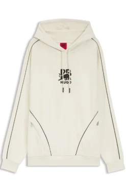HUGO x RB stretch-cotton hoodie with bull motif