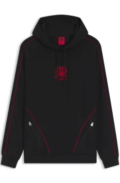 HUGO x RB stretch-cotton hoodie with bull motif