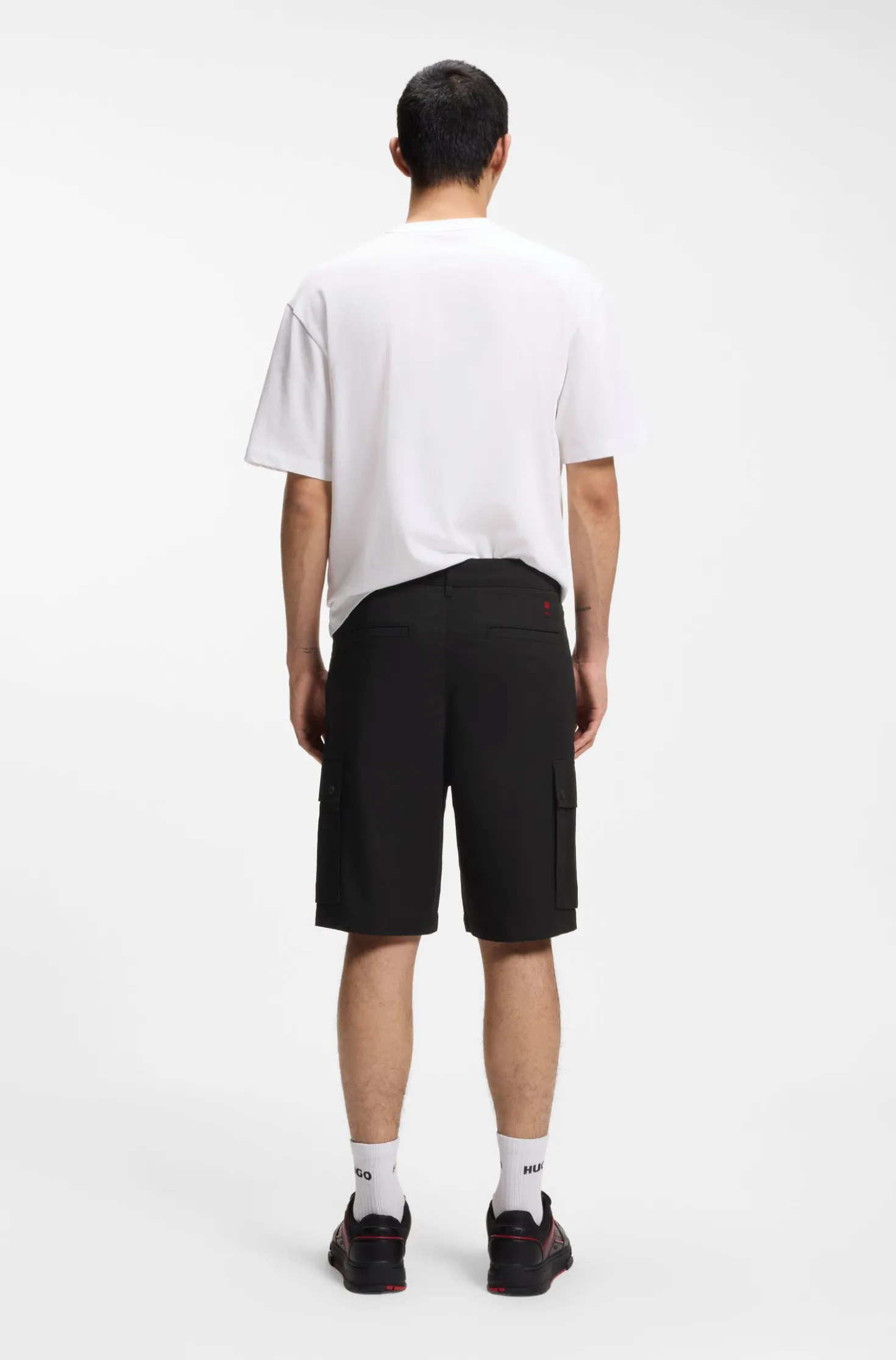 HUGO x RB stretch-cotton shorts with bull motif