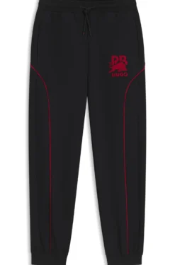 HUGO x RB stretch-cotton tracksuit bottoms with bull motif