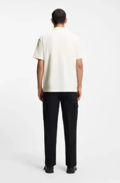 Interlock-cotton polo shirt with stacked logo