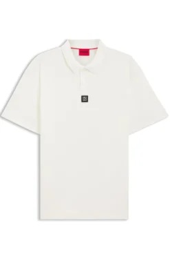 Interlock-cotton polo shirt with stacked logo