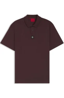 Interlock-cotton polo shirt with stacked logo