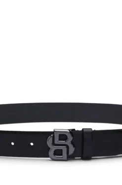 Italian-leather belt with Double B monogram buckle