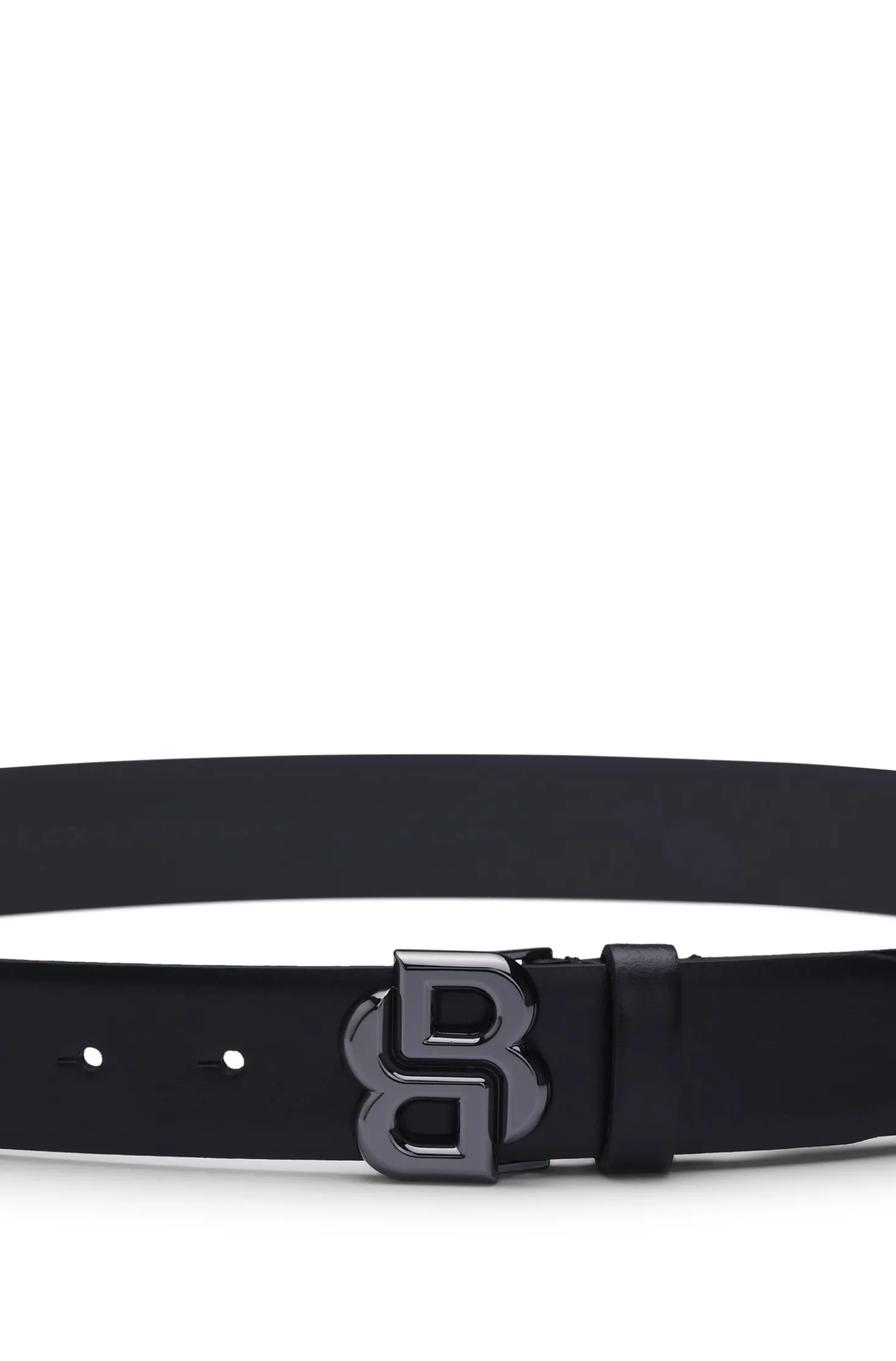 Italian-leather belt with Double B monogram buckle