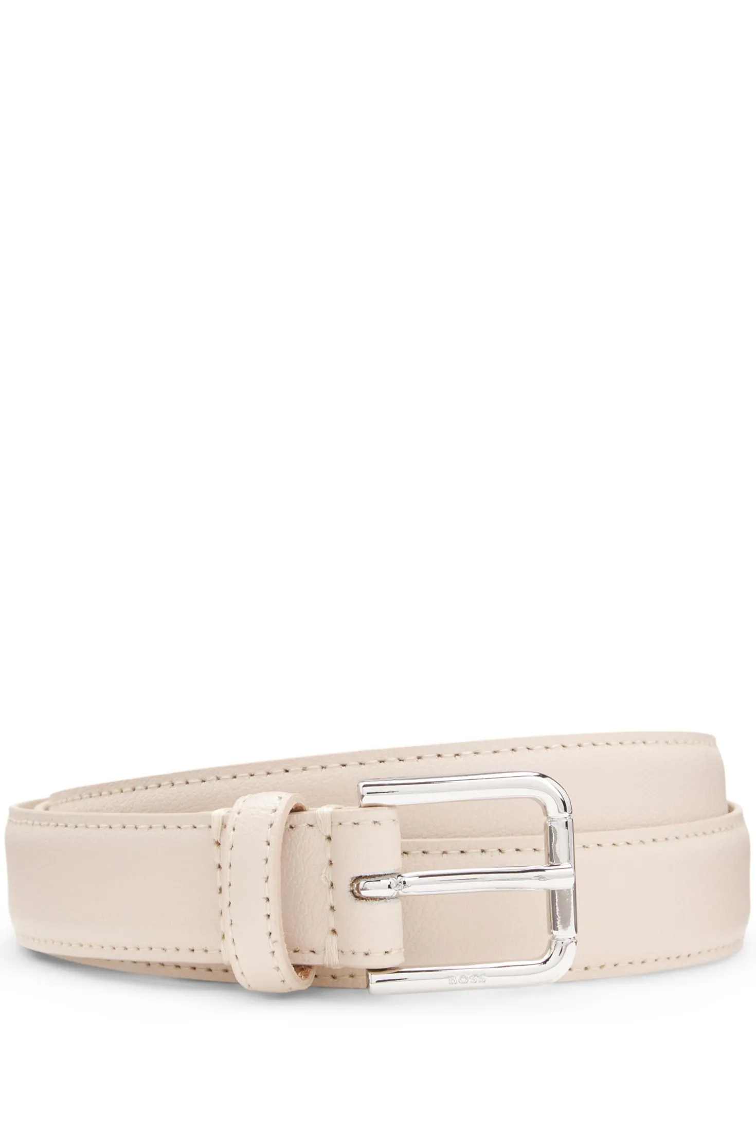 Italian-leather belt with pin buckle