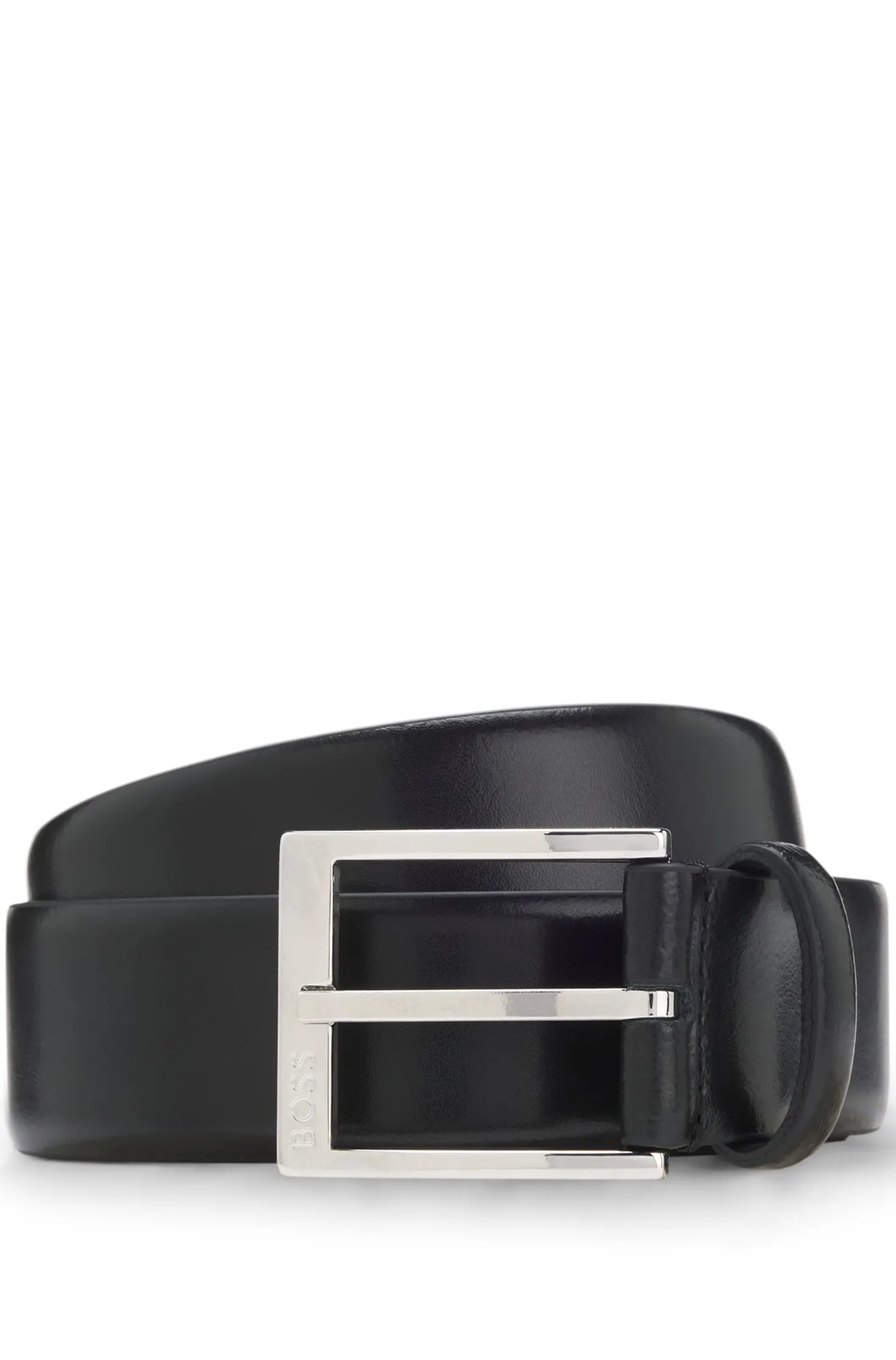 Italian-made belt with branded buckle