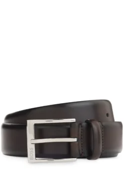 Italian-made belt with branded buckle