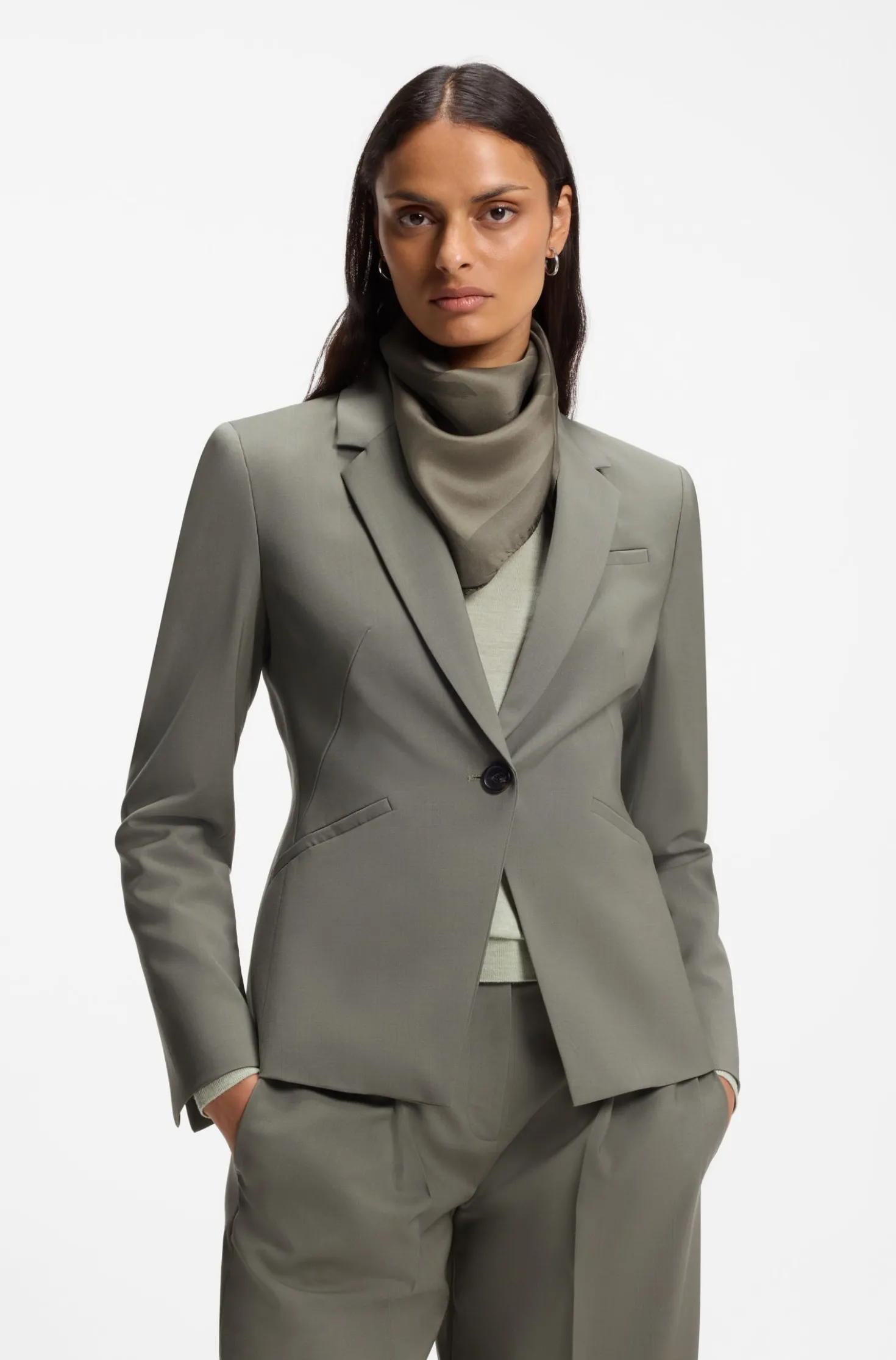 Italian-made scarf in printed silk twill