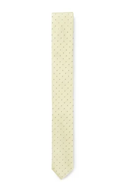 Italian-made tie in silk with jacquard-woven dots