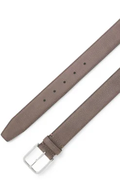 Italian-nubuck belt with polished pin buckle
