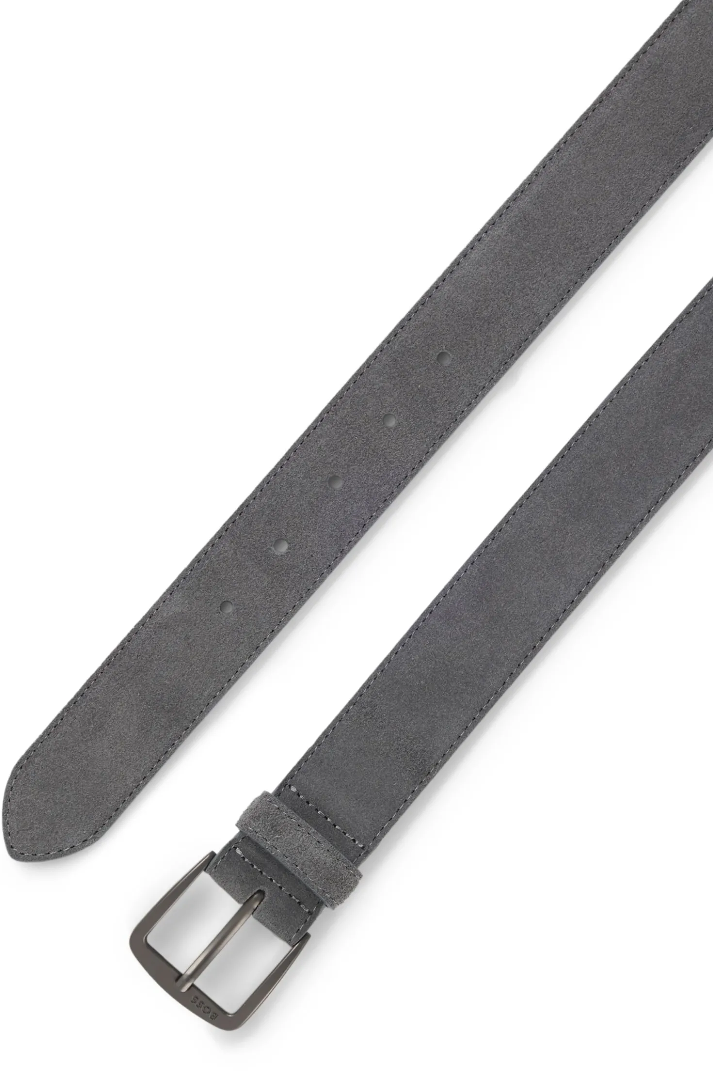 Italian-suede belt with gunmetal buckle
