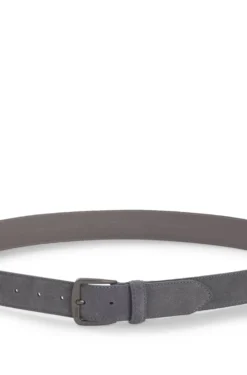 Italian-suede belt with gunmetal buckle
