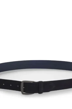Italian-suede belt with gunmetal buckle
