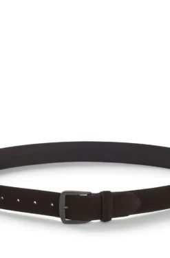 Italian-suede belt with gunmetal buckle