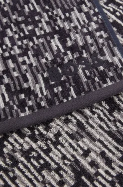 Jacquard hand towel with sateen border by BOSS