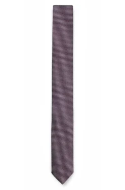 Jacquard-patterned tie in silk