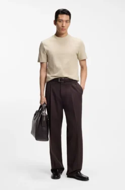 Jacquard-pattern T-shirt in cotton