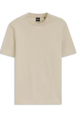 Jacquard-pattern T-shirt in cotton