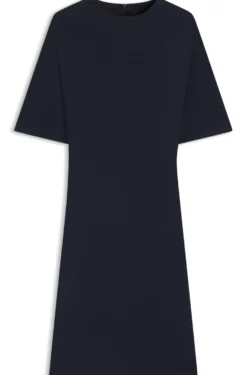 Jersey dress with rear drape detail
